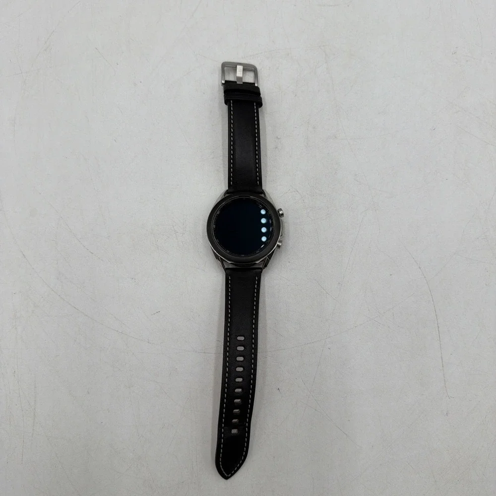 Samsung Galaxy Watch3 SM-R850 41mm Stainless Steel Black Leather GPS Tested